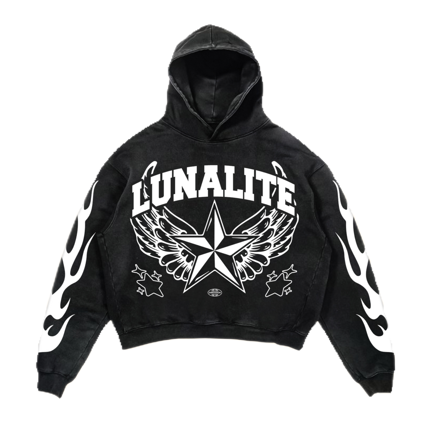 Unisex Μαύρο Hoodie Lunalite – Oversized Fit