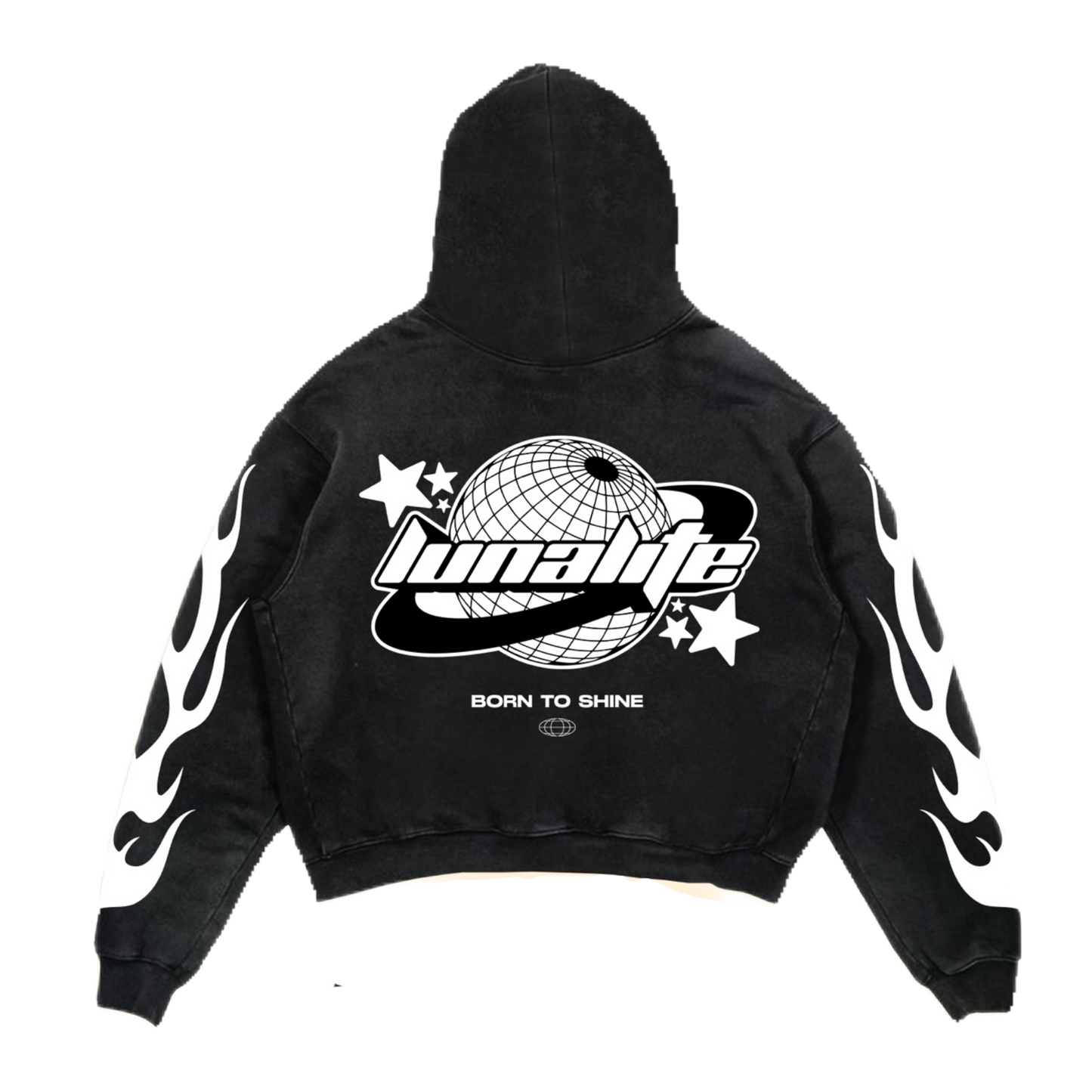 Unisex Μαύρο Hoodie Lunalite – Oversized Fit