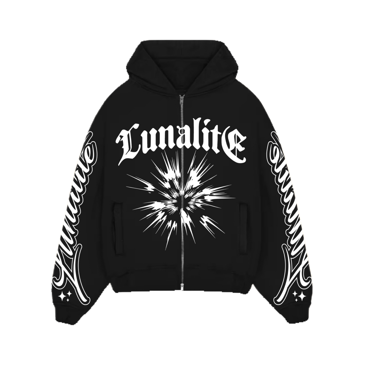 Lunalite zip up Unisex Μαύρο